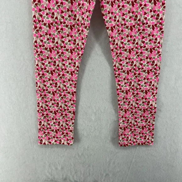 Max Studio Leggings Kids Girl's Sz S 5-6 Pink Gold Heart Print Stretch Slim Fit - Picture 9 of 12